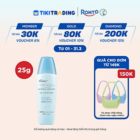 Kem chống nắng vật lý Skin Aqua kiềm dầu, dạng sữa dùng hàng ngày Sunplay Skin Aqua Mineral Defense Oil Clear Milk SPF50+ PA++++ 25g