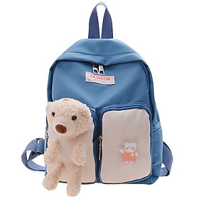 Balo cho bé vải dù mềm chống thấm nước tặng kèm gấu cho bé đi học mầm non BALO-46