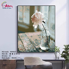 Mua Tranh sơn dầu số hoá tự vẽ lọ hoa - Mã BH0027 Hương hoa đợi chờ