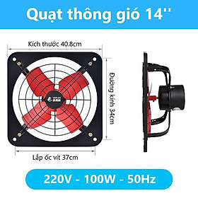 Mua Quạt hút thông gió cánh kim loại (40*40  220V  100W  2280m3/h) - Quạt hút 1 chiều  gắn cửa sổ phòng bếp