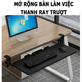 (52cm) Giá Đỡ Ngăn Kéo Bàn Phím Kẹp Bàn; Ray Trượt Kệ Gỗ Mở Rộng Bàn Làm Việc; Giá Đở Bàn Phím Di Động; Bàn Gấp Gọn