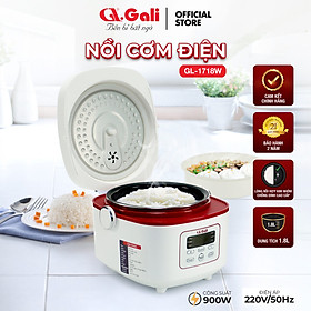 Nồi Cơm Điện Gali GL-1718W Dung tích 1,8L, đa chức năng nấu: Lẩu, Cháo, Soup,... Lòng nồi dày giữ nhiệt tốt. Hàng chính hãng chất lượng cao, bảo hành 24 tháng