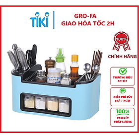 Hộp Đựng Gia Vị , Có Khay Để Dao , Đũa Muỗng Tiện Dụng - Chính Hãng GROFA