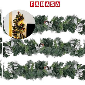 Dây Trang Trí Noel 3 Loại Lá Lăn Kim Tuyến Bạc 210 cm - Chaang Chiia LP-G10-3LL-SD