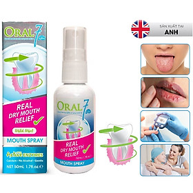 Xịt thơm miệng Oral7 Moisturising Spray - giữ ẩm tức thời, tạo nước bọt nhân tạo cho người khô miệng, viêm lợi 50ml