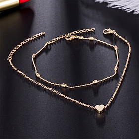 Women Fashional Elegant Concise Retro Alloy Material Anti-friction Heart-shaped Anklet