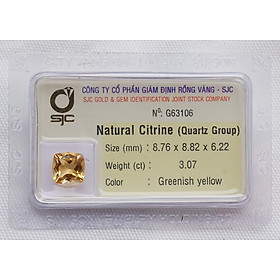 Mua Viên đá thạch anh vàng citrine kiểm định tự nhiên mài giác kiểu vuông