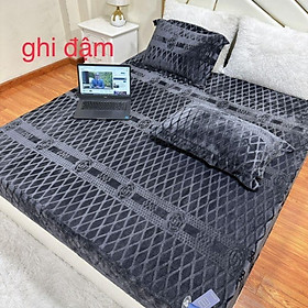 "Ga Gối 3 Món Nỉ Nhung CoCo siêu ấm - lựa chọn hoàn hảo cho mùa đông" - Xám Đậm