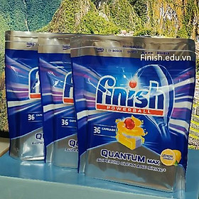 Combo 2 túi viên rửa bát finish quantum max 36 viên (36x2=72 viên) dùng cho máy rửa bát