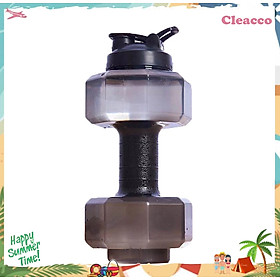 Bình nước thể thao dung tích 2,5L tập gym thiết kế hình tạ tiện lợi chất liệu nhựa PP cao cấp Cleacco