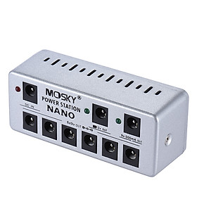 Guitar Effects Mini Power Supply 8 Isolated DC Outputs 7 * 9V/ 1 * 12V with Cables Power Adapter