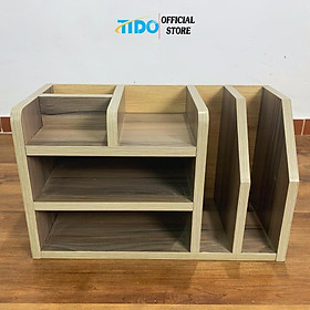 Mua Kệ sách gỗ để bàn TIDO TI-KDHS kệ đựng hồ sơ thiết kế 7 ngăn lắp sẵn tiện lợi
