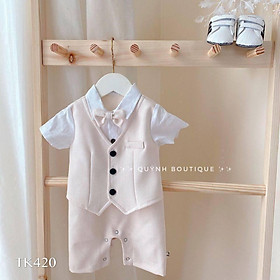 quần áo trẻ em QUỲNH BOUTIQUE bộ body gile công tử cho bé yêu