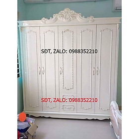 Tủ quần áo Tân cổ điển gỗ MDF phun nhũ vàng