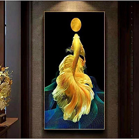 Mua Tranh đính đá Cá vàng tài lộc Kích thước:90×50cm LV595