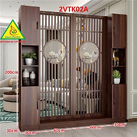 Tủ kệ trang trí kiêm vách ngăn phòng khách , nhà bếp 2VTK02 - Nội thất lắp ráp Viendong Adv