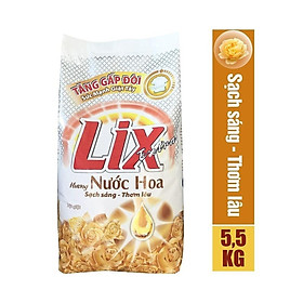 Bột Giặt LIX Extra Hương Nước Hoa 5.5Kg EH554 - Tăng Gấp Đôi Sức Mạnh Giặt Tẩy
