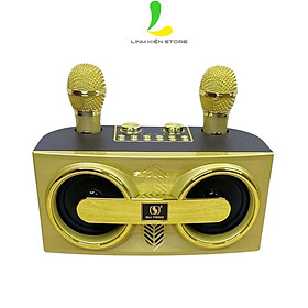 Loa bluetooth karaoke Su-Yosd YS206 - Loa xách tay mini YS-206 chất liệu nhựa ABS cao cấp, công suất 20W kèm 2 micro không dây - Hàng nhập khẩu - Màu Vàng