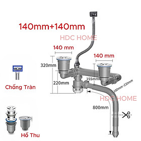 Mua Bộ Xi Phông Thoát Nước Ngăn Mùi Chống Tắc Nghẽn Bồn Rửa Bát
