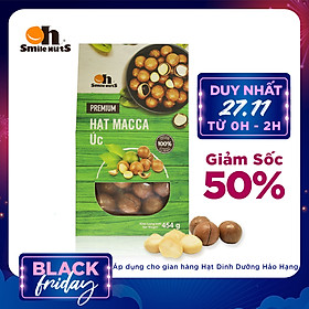 Hạt Macca Úc Smile Nuts nứt vỏ thượng hạng hộp 454g - Australian Maccadiamia 454g