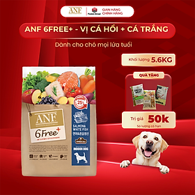 [DATE MỚI] Thức ăn hạt cho chó ANF 6FREE VỊ CÁ HỒI + CÁ TRẮNG 5.6KG nhập khẩu Hàn Quốc