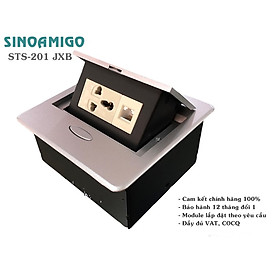 Bộ ổ cắm âm bàn điện sinoamigo STS-201JXB màu bạc cao cấp hàng chính hãng