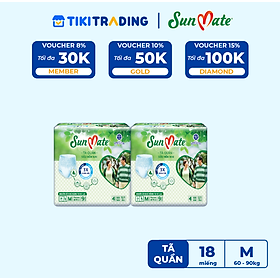 Combo 2 Tã Quần Người Lớn Sunmate Mềm Mại M9 (9 Miếng)