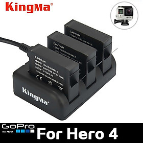 Combo sạc 3 + 3 viên pin Kingma cho GoPro Hero 4