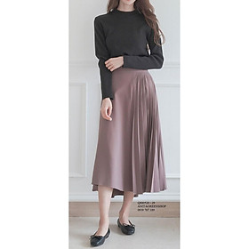 Q880520 CHÂN VÁY DÀI PHỐI XẾP LY