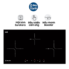 Bếp điện từ 3 vùng nấu Malloca MH-03IR N - Ngang 81cm - Hàng Chính Hãng