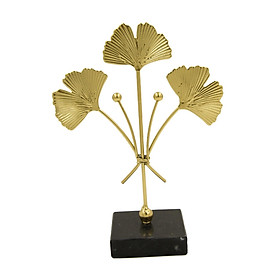 Metal Leaves Sculpture Ginkgo Leaf Ornament for Living Room Decor Accent