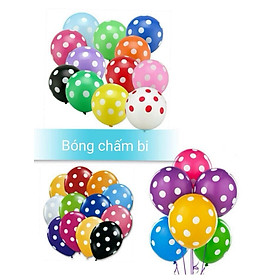 20 cái Bong bóng chấm bi đủ màu