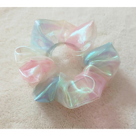 Cột Tóc Vải Scrunchies Màu Cầu Vòng