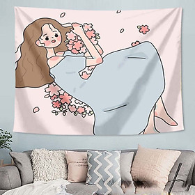 Thảm Treo Tường Tranh Vải Thảm Tapestry Chủ Đề Thiếu Nữ