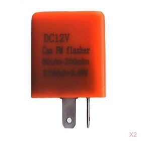 2pcs 12V 2-pin Adjustable LED Flasher Relay Blinker Accessories Universal