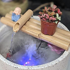 Thác Nước Tre – Trang trí tiểu cảnh, ban công sân vườn non bộ hồ cá rất đẹp (đã bao gồm máy bơm và ống. Ko chậu và hoa)