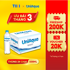 Nước uống đóng chai UniAqua - Thùng 24 chai 500ml