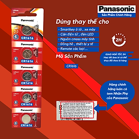Vỉ 5 Viên Pin CR1616 Lithium 3V Panasonic - Hàng Chính Hãng