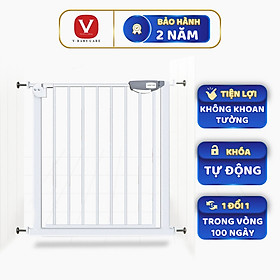 Combo Thanh chặn cầu thang và cửa- Không cần khoan đục- (Rộng 72-85cm, cao 76cm) và thanh nối 10cm giúp Bé an toàn 
