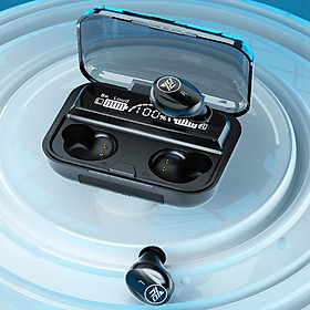 Bluetooth 5.0 Earbuds in-Ear TWS Stereo Headphones with Smart LED Display Charging Case IPX7 Waterproof Built-in Mic