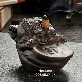 Mua Thác khói trầm hương cóc ngậm tiền tài tặng 5 nụ