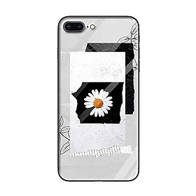 Hình ảnh Ốp lưng kính cường lực cho iPhone 7 Plus /8 Plus Nền Hoa Cúc Nền Giấy (3) - Hàng Chính Hãng