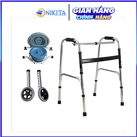 Khung tập đi cho người lớn tuổi, cần phục hồi chức năng, chắc chắn, an toàn, gấp gọn dễ di chuyển, chính hãng Nikita