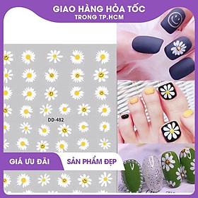 Sticker dán móng hoa cúc trắng 0966