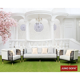 Bộ sofa cao cấp Đông Dương khung đồng Juno Sofa băng 2m và 2 đơn