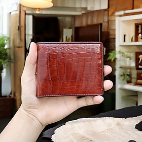 Bóp Ví Da Cá Sấu. [DA BỤNG RẤT MỀM VÀ BỀN] 2 Mặt Đều Được Làm Từ Da Cá Sấu Thật