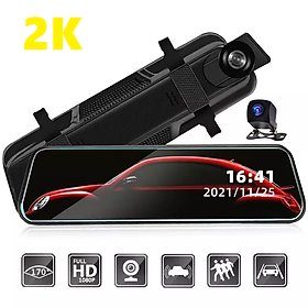 Hình ảnh Camera hành trình ô tô Gương chiếu hậu Z8 9.66 inch Full gương video 2K sắc nét - Camera kép trước và sau