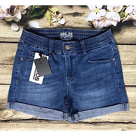 Quần short jean thun phía trươc dây kéo phía sau lưng thun có size đại hàng đẹp