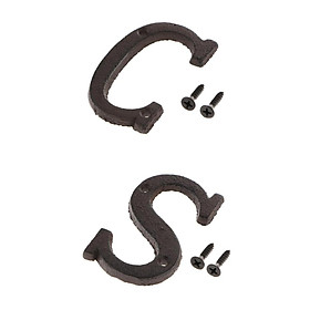 2 Pieces Iron Creative DIY Door Plate Letter Label Sign Wall Decor Home