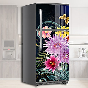 Mua Miếng Dán Trang Trí Tủ Lạnh Sang Trọng Vườn Hoa Sắc Màu - Decal Tự Bóc Dán